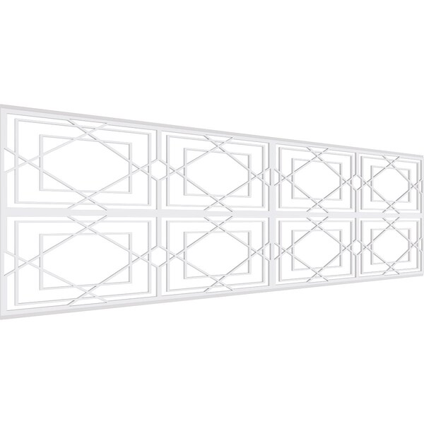 Ekena Millwork Set of Four Panels for 94 1/2"W x 28 1/4"H Lakewood Fretwork Wainscot Wall Paneling WPKP14X01X47LWD - main